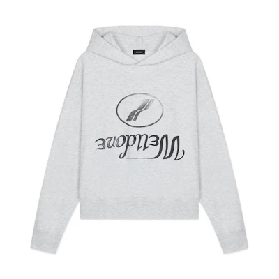 WE11DONE FW22 Gray Logo Printed Hoodie Unisex Pullover - Gray WD-TH3-22-853-U-GY