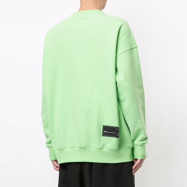 Shop WE11DONE FW22 그린 오버사이즈 로고 크루넥 스웻셔츠 유니섹스 WD-SS5-19-916-LM