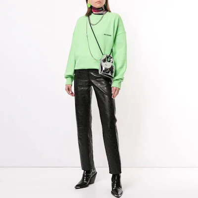 WE11DONE FW22 그린 오버사이즈 로고 크루넥 스웻셔츠 유니섹스 WD-SS5-19-916-LM Purchase WE11DONE FW22 그린 오버사이즈 로고 크루넥 스웻셔츠 유니섹스 WD-SS5-19-916-LM