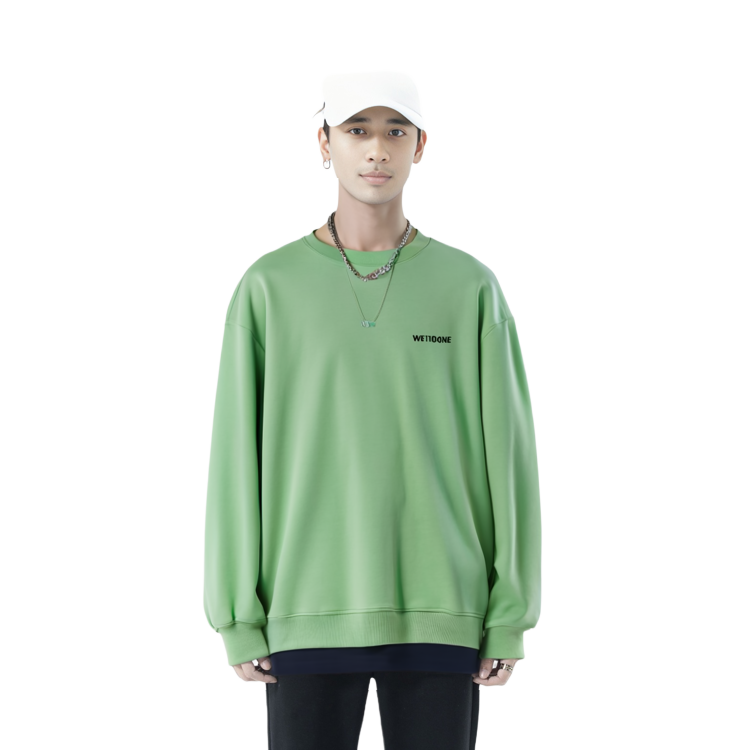 Sizing WE11DONE FW22 그린 오버사이즈 로고 크루넥 스웻셔츠 유니섹스 WD-SS5-19-916-LM