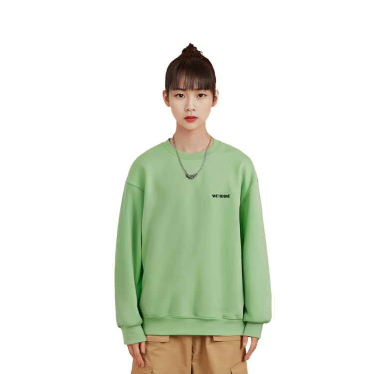 Cheap WE11DONE FW22 그린 오버사이즈 로고 크루넥 스웻셔츠 유니섹스 WD-SS5-19-916-LM
