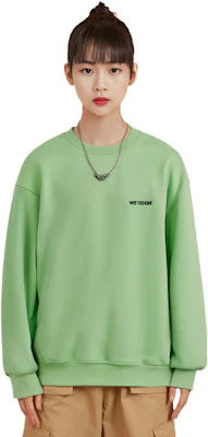 WE11DONE FW22 그린 오버사이즈 로고 크루넥 스웻셔츠 유니섹스 WD-SS5-19-916-LM Cheap WE11DONE FW22 그린 오버사이즈 로고 크루넥 스웻셔츠 유니섹스 WD-SS5-19-916-LM