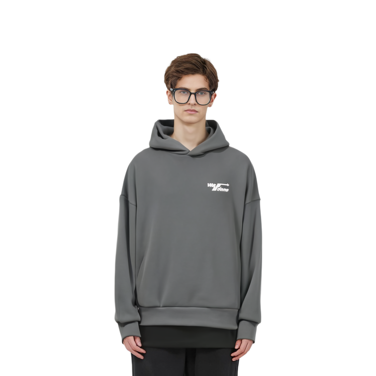 WE11DONE FW22 Grey Logo Print Hoodie Unisex Long Sleeve Sweatshirt. WD-TH3-22-825-U-CH 圖 3