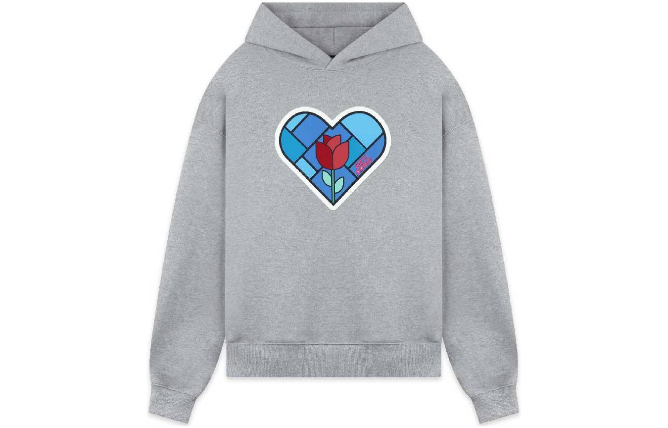 Order WE11DONE 2022秋冬灰色心形印花宽松连帽衫 男女同款 WD-TH3-22-777-U-MG