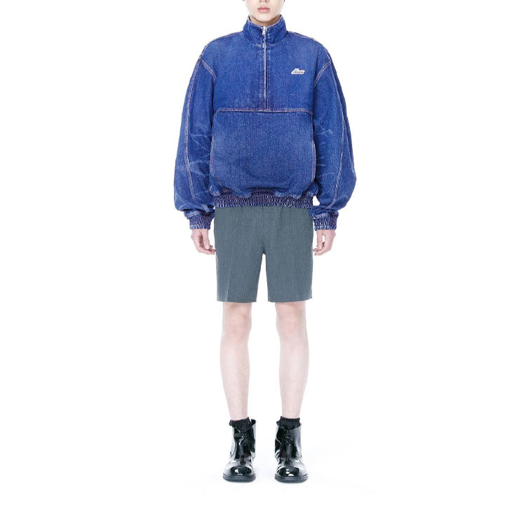 WE11DONE FW22 Half-Zip High Neck Denim Jacket Unisex Blue WD-DJ3-22-310-U-NV 圖 4