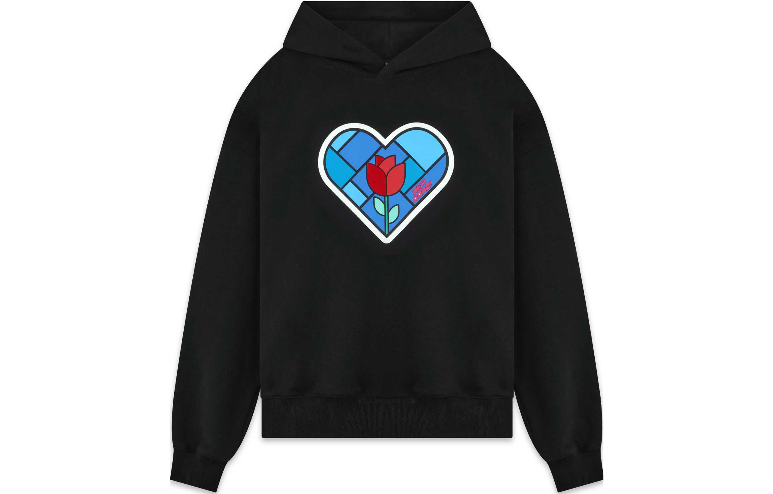 Order WE11DONE FW22 心形印花连帽衫 男女同款 黑色 WD-TH3-22-777-U-BK