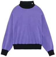 WE11DONE FW22 High-Neck Patchwork Pullover Sweatshirt Unisex Purple WD-TT3-21-585-U-PP WE11DONE FW22 High-Neck Patchwork Pullover Sweatshirt Unisex Purple WD-TT3-21-585-U-PP