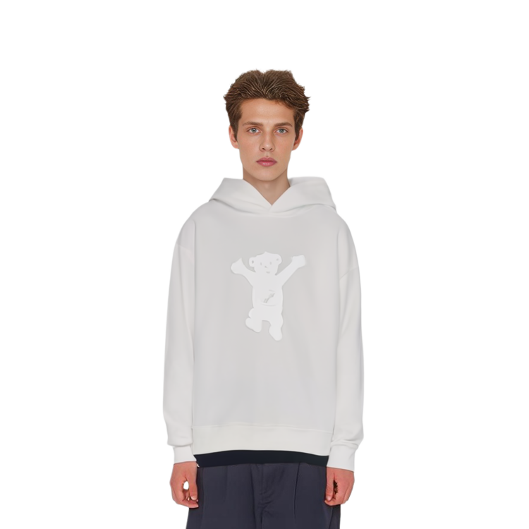 WE11DONE FW22 Ivory White Unisex Sweatshirt with Bear Graphic Print WD-TH3-22-727-U-IV 圖 6