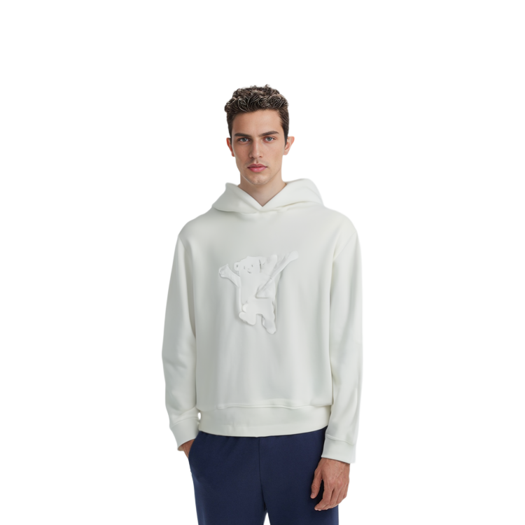 WE11DONE FW22 Ivory White Unisex Sweatshirt with Bear Graphic Print WD-TH3-22-727-U-IV 圖 7
