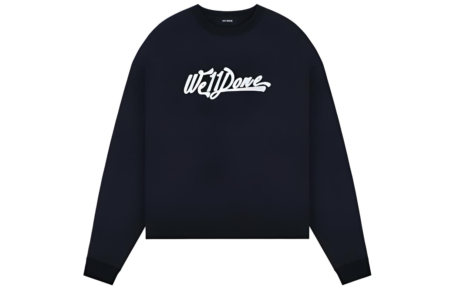 WE11DONE FW22 Letter Logo Crewneck Sweatshirt Unisex Black WD-TT3-22-797-U-BK