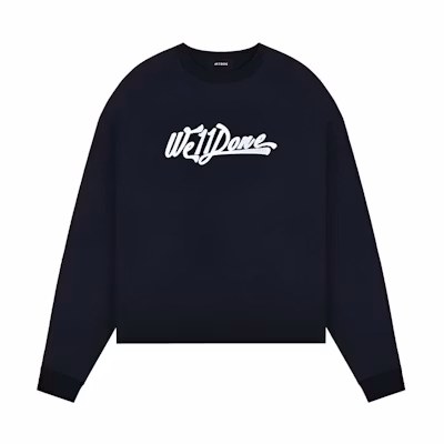 WE11DONE FW22 Letter Logo Crewneck Sweatshirt Unisex Black WD-TT3-22-797-U-BK