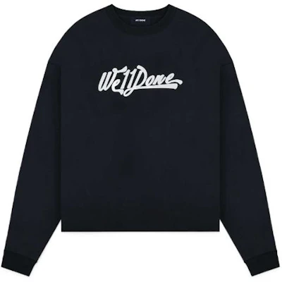 WE11DONE FW22 レターロゴ クルーネック スウェットシャツ ユニセックス ブラック WD-TT3-22-797-U-BK Order WE11DONE FW22 レターロゴ クルーネック スウェットシャツ ユニセックス ブラック WD-TT3-22-797-U-BK