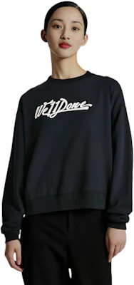 WE11DONE FW22 レターロゴ クルーネック スウェットシャツ ユニセックス ブラック WD-TT3-22-797-U-BK Shop WE11DONE FW22 レターロゴ クルーネック スウェットシャツ ユニセックス ブラック WD-TT3-22-797-U-BK