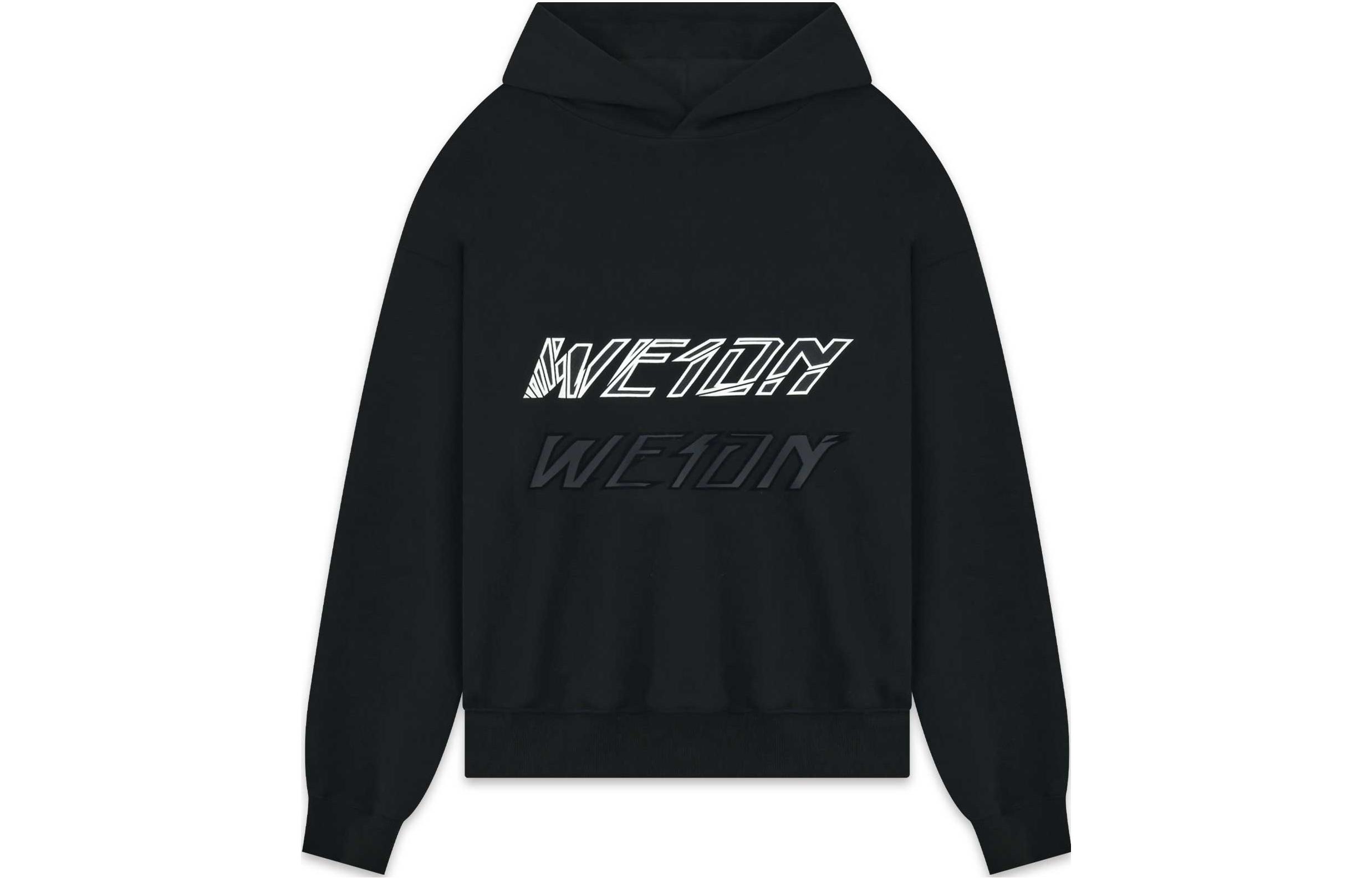 WE11DONE FW22 Letter Logo Print Hoodie Unisex Black WD-TH3-22-776-U-BK