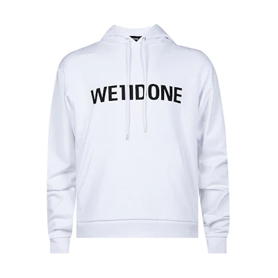 WE11DONE FW22 Letter Logo Print White Hoodie Unisex. WD-TH3-22-845-U-WH