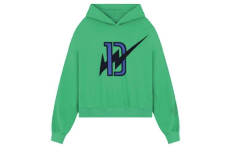 WE11DONE FW22 Letter Print Graphic Hoodie Green Long Sleeve WD-TH3-22-811-U-GR