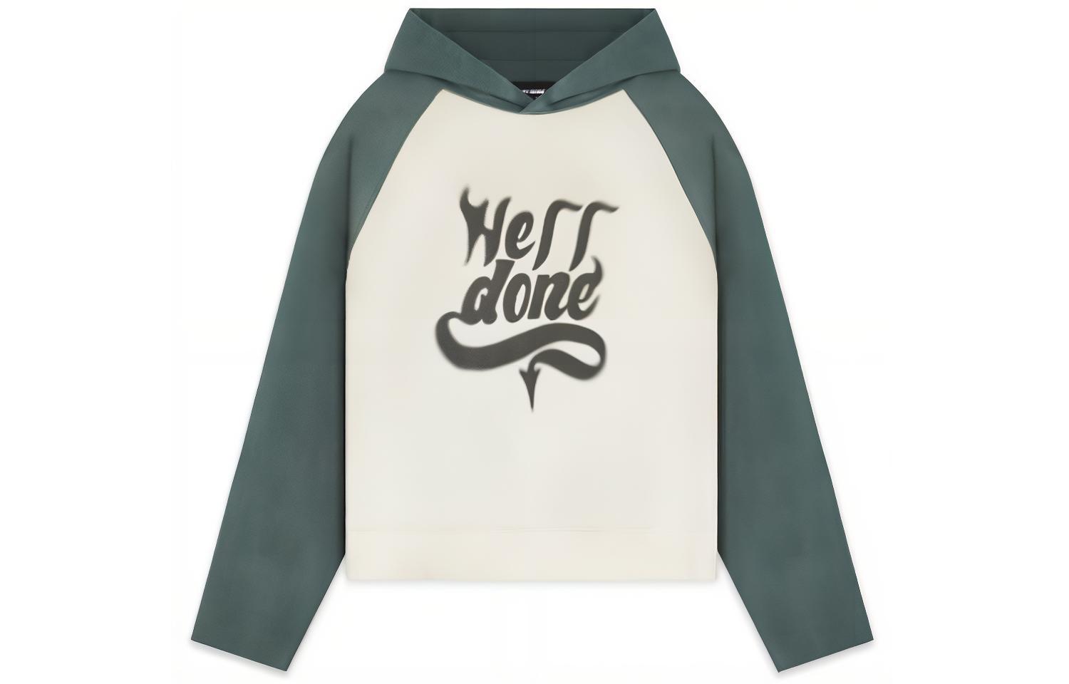 WE11DONE FW22 Letter Print Hoodie Unisex Green White WD-TH3-22-802-U-GR