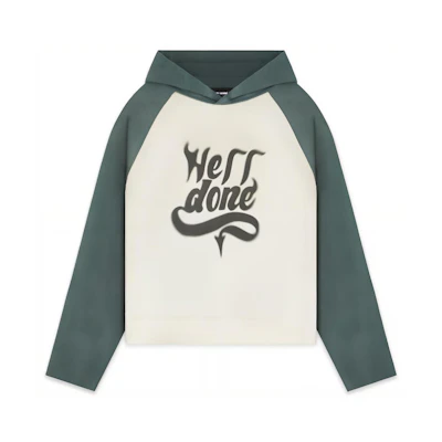WE11DONE FW22 Letter Print Hoodie Unisex Green White WD-TH3-22-802-U-GR