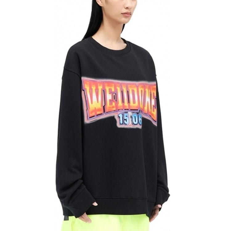 Purchase WE11DONE FW22 Letter Print Long Sleeve Unisex T-Shirt Black WD-TS3-22-765-U-BK