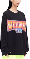 Purchase WE11DONE FW22 字母印花長袖男女同款T恤 黑色 WD-TS3-22-765-U-BK