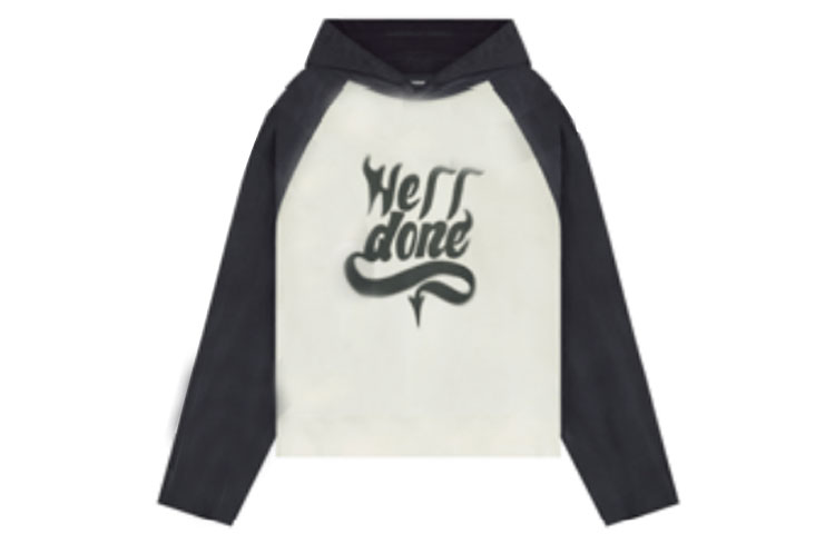 WE11DONE FW22 Letter Print Sweatshirt Unisex Black White WD-TH3-22-802-U-BK