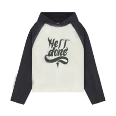 WE11DONE FW22 Letter Print Sweatshirt Unisex Black White WD-TH3-22-802-U-BK