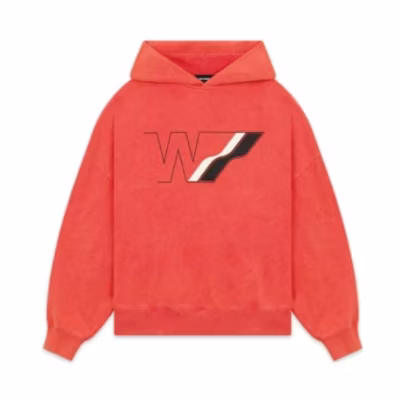 WE11DONE FW22 Letter Print Unisex Pullover Hoodie Orange WD-TH3-22-708-U-RD