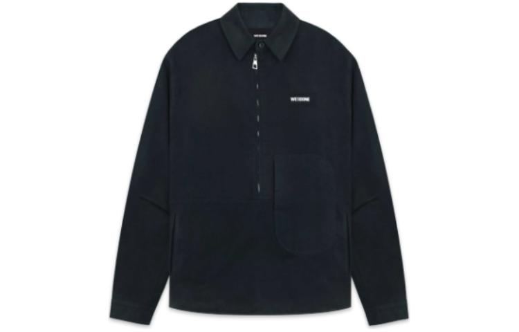 WE11DONE FW22 Logo Half-Zip Pullover Jacket Unisex Black WD-SH3-22-157-U-BK