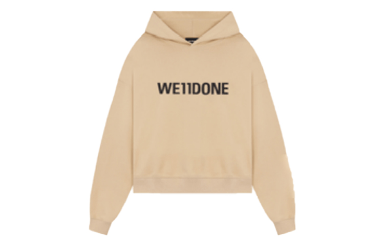 WE11DONE FW22 Logo Patch Pullover Sweatshirt Beige Unisex WD-TH3-22-846-U-BG