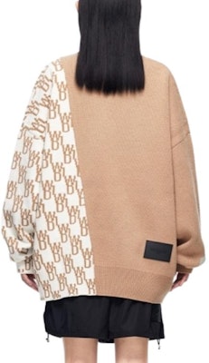 WE11DONE FW22 標誌拼布不對稱羊毛針織毛衣 中性 乳白色 WD-KT1-22-638-U-BG Shop WE11DONE FW22 標誌拼布不對稱羊毛針織毛衣 中性 乳白色 WD-KT1-22-638-U-BG