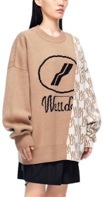 WE11DONE FW22 標誌拼布不對稱羊毛針織毛衣 中性 乳白色 WD-KT1-22-638-U-BG Purchase WE11DONE FW22 標誌拼布不對稱羊毛針織毛衣 中性 乳白色 WD-KT1-22-638-U-BG