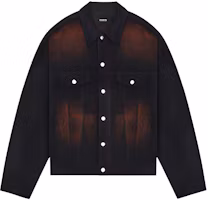 WE11DONE FW22 Logo Print Denim Jacket Unisex Long Sleeve Collared Design WD-DJ3-22-388-U-BK WE11DONE FW22 Logo Print Denim Jacket Unisex Long Sleeve Collared Design WD-DJ3-22-388-U-BK