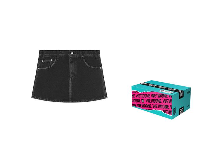 Purchase WE11DONE FW22 Low-Waist Washed Denim Skirt Black Gift Box Edition. WD-DS3-22-372-W-BK