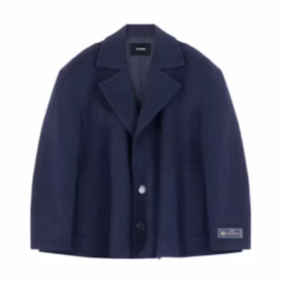 WE11DONE FW22 Minimalist Single-Breasted Blue Jacket WD-CT3-22-023-M-NV