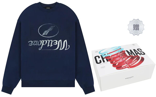 WE11DONE FW22 镜像Logo印花男女同款海军蓝卫衣 WD-TS3-22-812-U-NV Purchase WE11DONE FW22 镜像Logo印花男女同款海军蓝卫衣 WD-TS3-22-812-U-NV