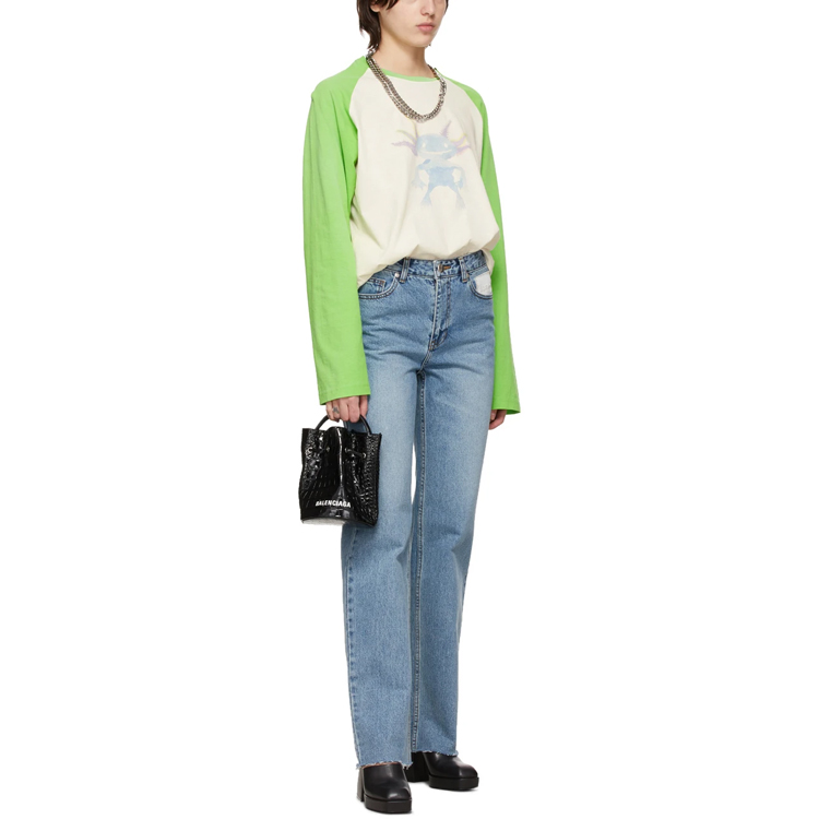 Shop WE11DONE 秋冬22怪兽图案长袖T恤 米色 中性 WD-TT0-21-511-U-GR