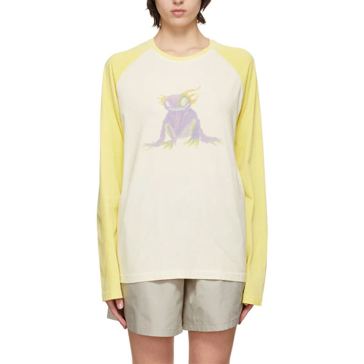 Details for WE11DONE 秋冬款怪獸墨水長袖T恤黃色 男女款秋季系列 WD-TT0-21-511-U-YE