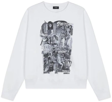 WE11DONE FW22 電影拼貼款寬鬆版型中性白色套頭衫 WD-TS3-22-743-U-WH Order WE11DONE FW22 電影拼貼款寬鬆版型中性白色套頭衫 WD-TS3-22-743-U-WH