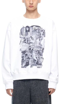 WE11DONE FW22 電影拼貼款寬鬆版型中性白色套頭衫 WD-TS3-22-743-U-WH Lookbook WE11DONE FW22 電影拼貼款寬鬆版型中性白色套頭衫 WD-TS3-22-743-U-WH