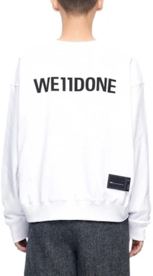 WE11DONE FW22 電影拼貼款寬鬆版型中性白色套頭衫 WD-TS3-22-743-U-WH Shop WE11DONE FW22 電影拼貼款寬鬆版型中性白色套頭衫 WD-TS3-22-743-U-WH