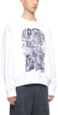 WE11DONE FW22 電影拼貼款寬鬆版型中性白色套頭衫 WD-TS3-22-743-U-WH Purchase WE11DONE FW22 電影拼貼款寬鬆版型中性白色套頭衫 WD-TS3-22-743-U-WH