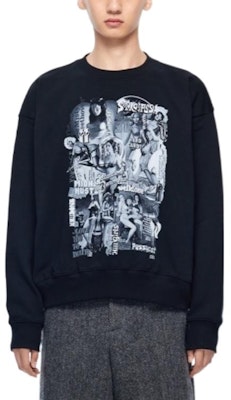 WE11DONE FW22 電影拼貼寬鬆中性黑色衛衣。 WD-TS3-22-743-U-BK Lookbook WE11DONE FW22 電影拼貼寬鬆中性黑色衛衣。 WD-TS3-22-743-U-BK