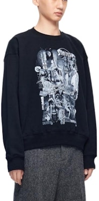 WE11DONE FW22 電影拼貼寬鬆中性黑色衛衣。 WD-TS3-22-743-U-BK Purchase WE11DONE FW22 電影拼貼寬鬆中性黑色衛衣。 WD-TS3-22-743-U-BK