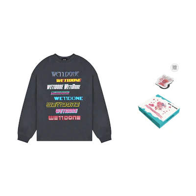 WE11DONE FW22 Multi-Color Logo Crewneck Sweatshirt Unisex Grey. WD-TP5-19-114-U-CH