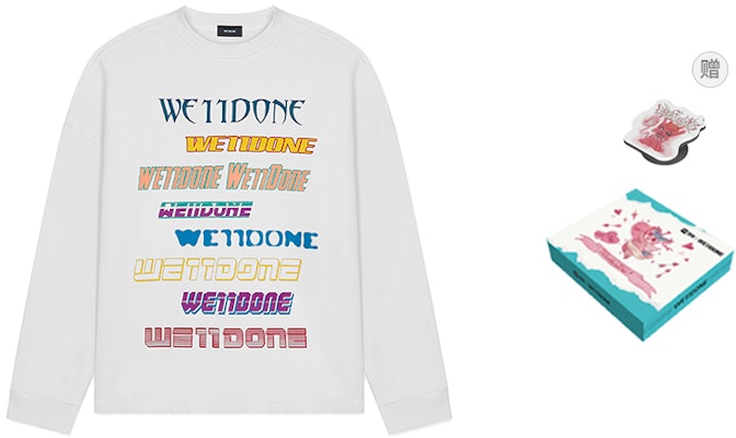 WE11DONE FW22 Multi-Logo Oversized Crewneck Sweatshirt Unisex White. WD-TP5-19-114-U-WH Buy WE11DONE FW22 Multi-Logo Oversized Crewneck Sweatshirt Unisex White. WD-TP5-19-114-U-WH