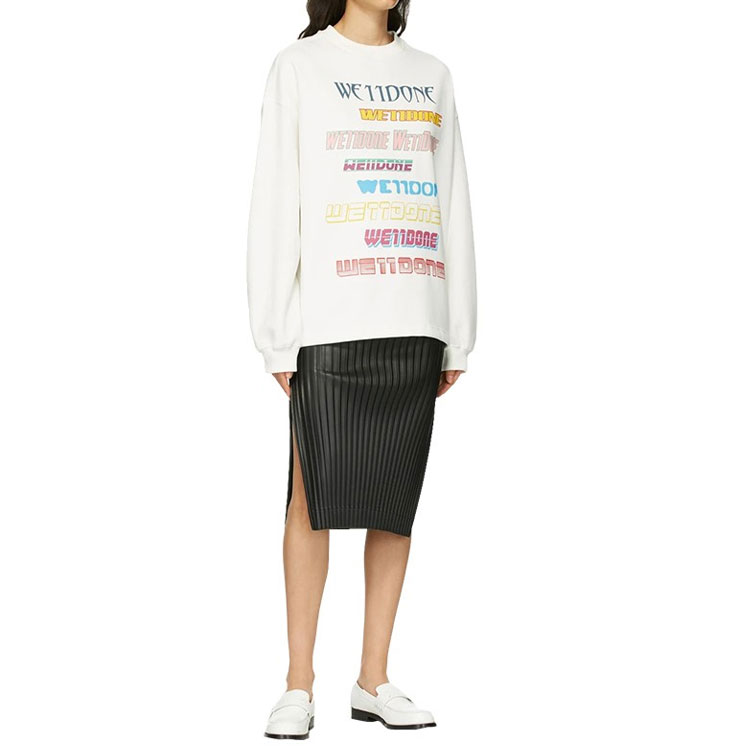Purchase WE11DONE FW22 Multi-Logo Oversized Crewneck Sweatshirt Unisex White. WD-TP5-19-114-U-WH