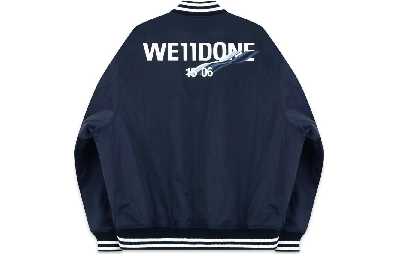 WE11DONE FW22 Navy Blue Striped Button-Up Baseball Jacket Unisex. WD-JP3-22-030-U-NV 圖 3