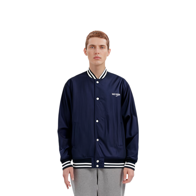 WE11DONE FW22 Navy Blue Striped Button-Up Baseball Jacket Unisex. WD-JP3-22-030-U-NV 圖 6