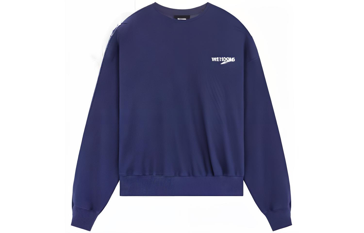WE11DONE FW22 Navy Blue Unisex Logo Print Sweatshirt. WD-TS3-22-798-U-NV