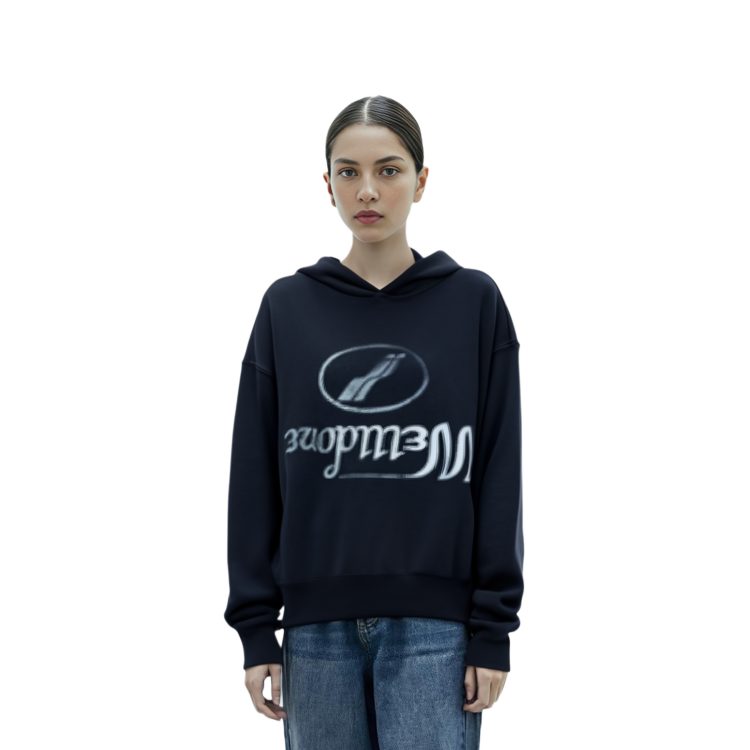 WE11DONE FW22 Navy Blue Unisex Pullover Sweatshirt with Logo Print. WD-TH3-22-853-U-DN 圖 3
